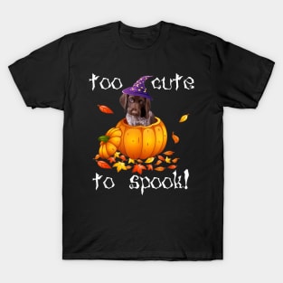 german shorthair pointer Too Cute To Spook Halloween Dog T-Shirt